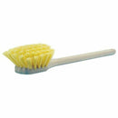 Weiler - 20" Utility Scrub Brush, Yellow Polypropylene Fill, Long Handle, Foam Block