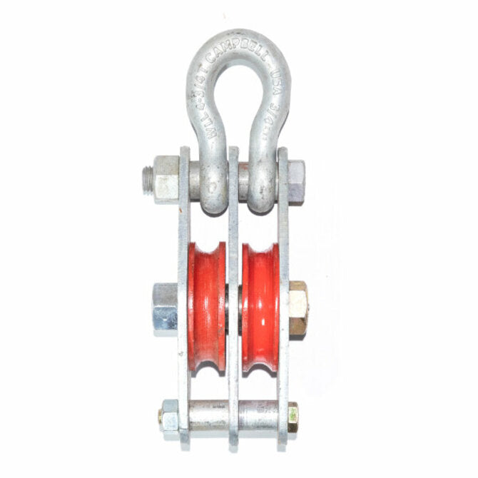 Hancock - 4” Double Rigging Block For Up To 3/8” Steel Cable