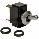 Sierra - Satin Chrome Tip On-Off SPST Toggle Switch with Matching Retaining Ring, White/Red