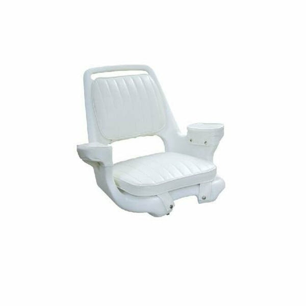 Wise - Captain's Chair with Cushions- White