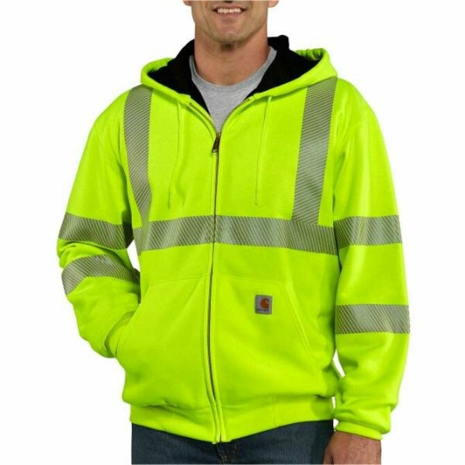 Carhartt - High-Visibility Zip-Front Class 3 Thermal-Lined Sweatshirt