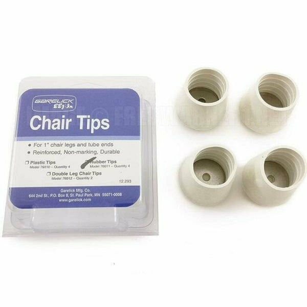 Garelick - Premium Chair Tip Replacements - Pack Of 4 1" White