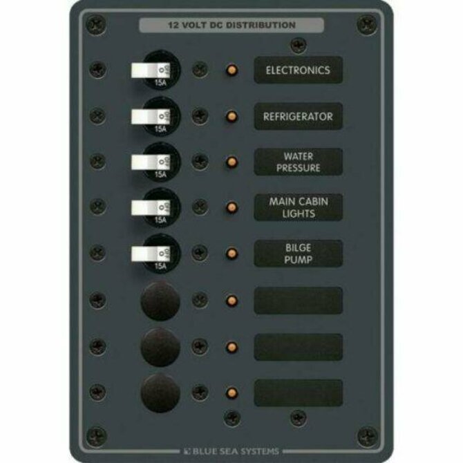 Blue Sea - Traditional Metal DC Panel - 8 Positions