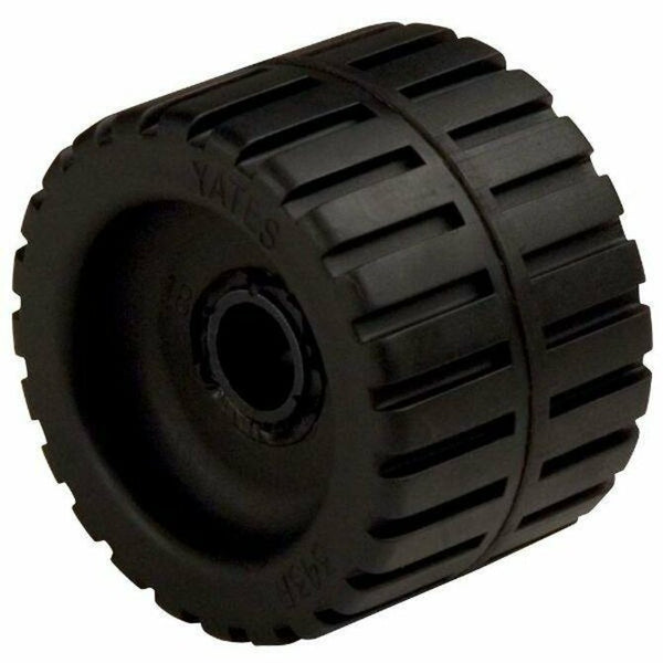 CE Smith - Small Ribbed Roller Black Natural Rubber, 3/4" Shaft