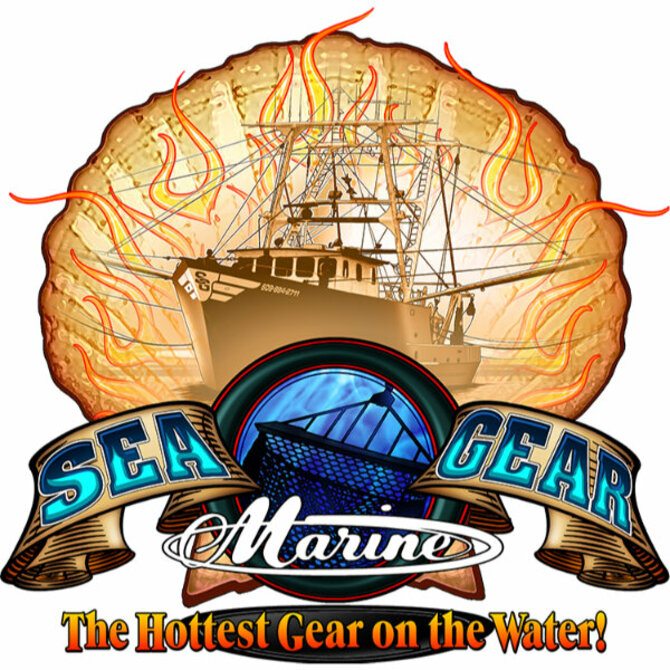 Sea Gear Flaming Scallop Sticker