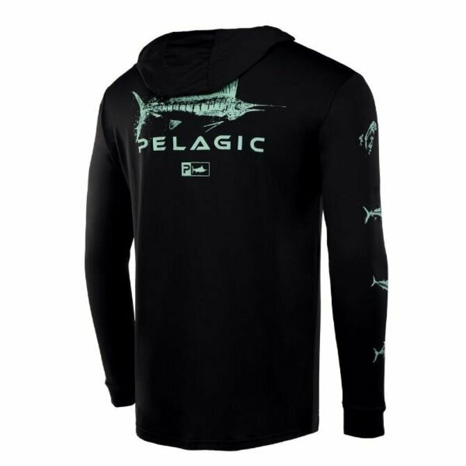 Pelagic - Aquatek Hoodie Fishing Shirt - Gyotaku