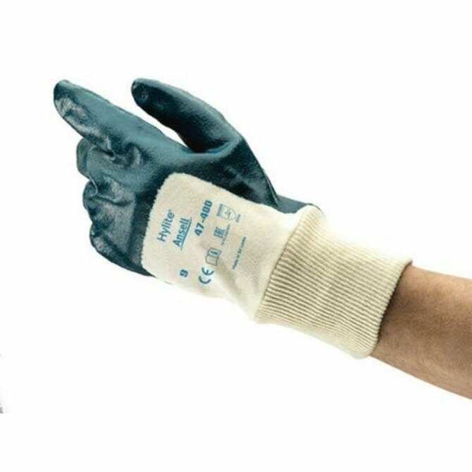 Ansell - 47-400 Hylite Nitrile 3/4 Dipped Glove w/ Smooth Finish