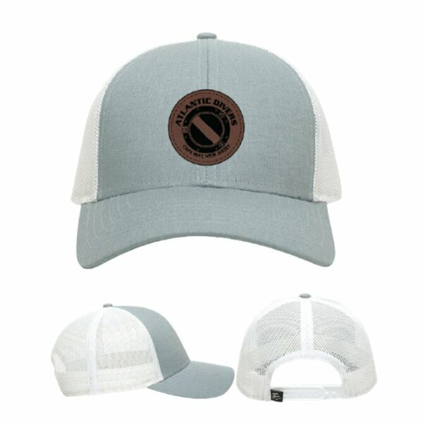 Atlantic Divers Slate Grey Leather Patch Hat