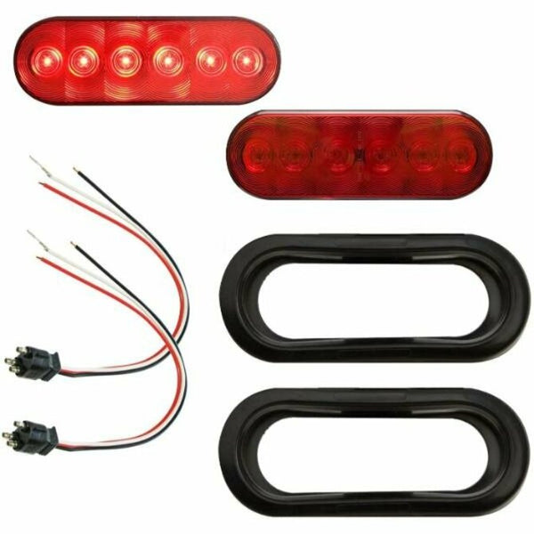 Optronics - Red 6" Oval Sealed LED Tail Light Kit