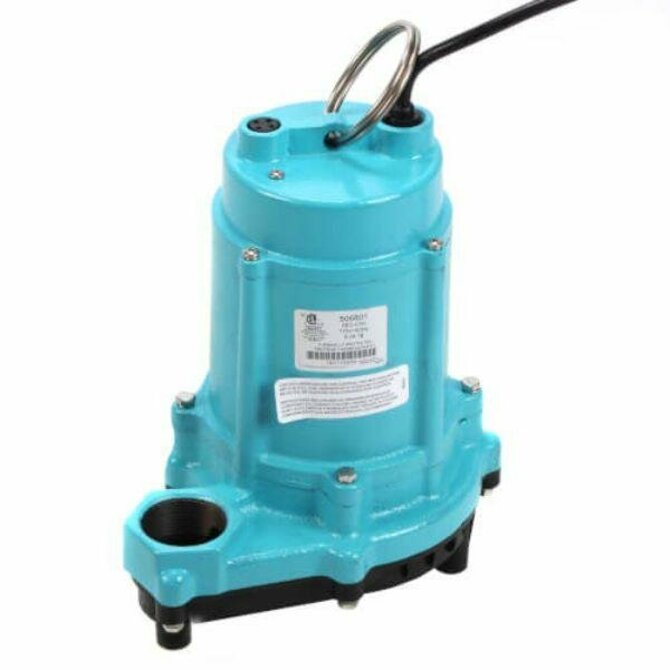 Little Giant - Manual Submersible Sump Pump, 10 ft. Power Cord 1/3 HP, 53 GPM