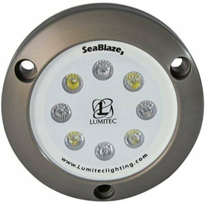 Lumitec - SeaBlaze3 LED Underwater Boat Light, Surface Mount, Non-Dimmable (Blue)
