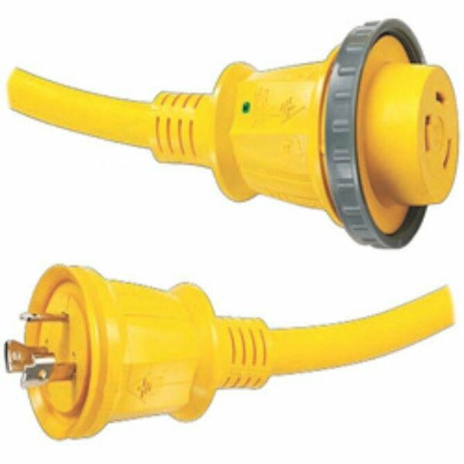 HUBBELL - 30A 125V 50' Shore Power Cable LED Yellow 30 AMP Yellow