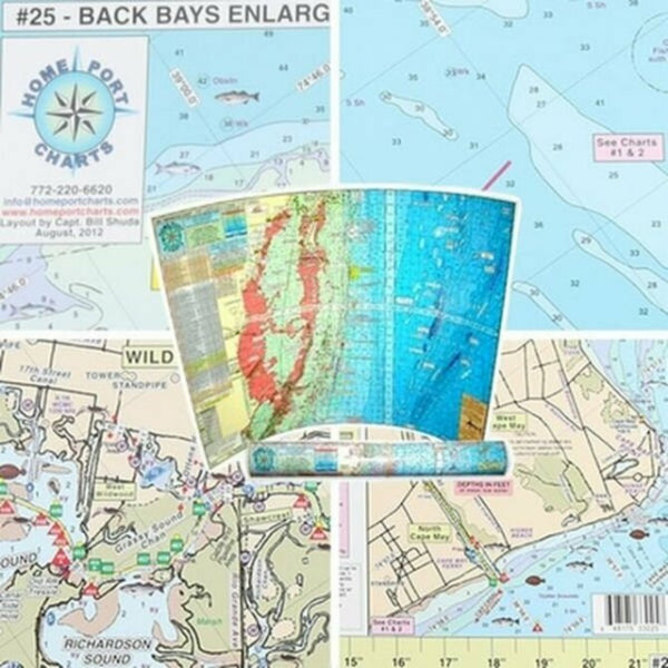 Home Port Chart - #25 Back Bays Enlargement Townsends Inlet to Cape May Inlet