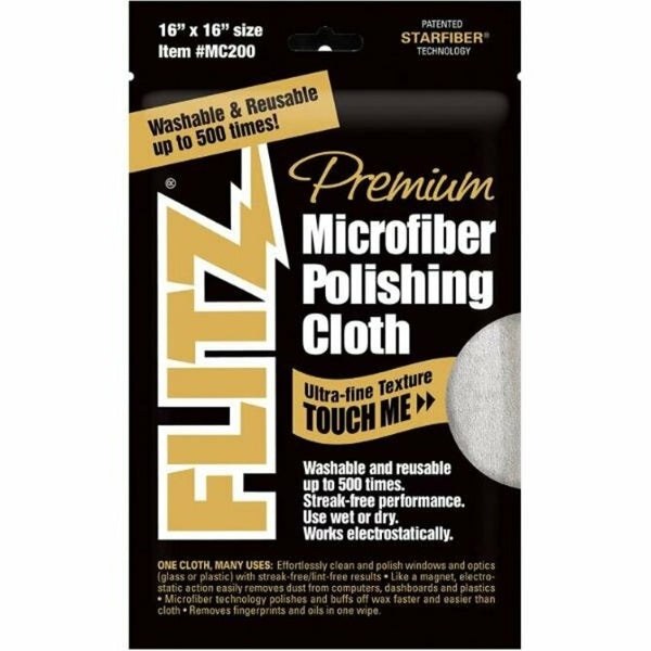Flitz - Thick 'n Thirsty 16" x 16" Silver Microfiber Polishing Cloth 16 X 16 CHAR/BLK