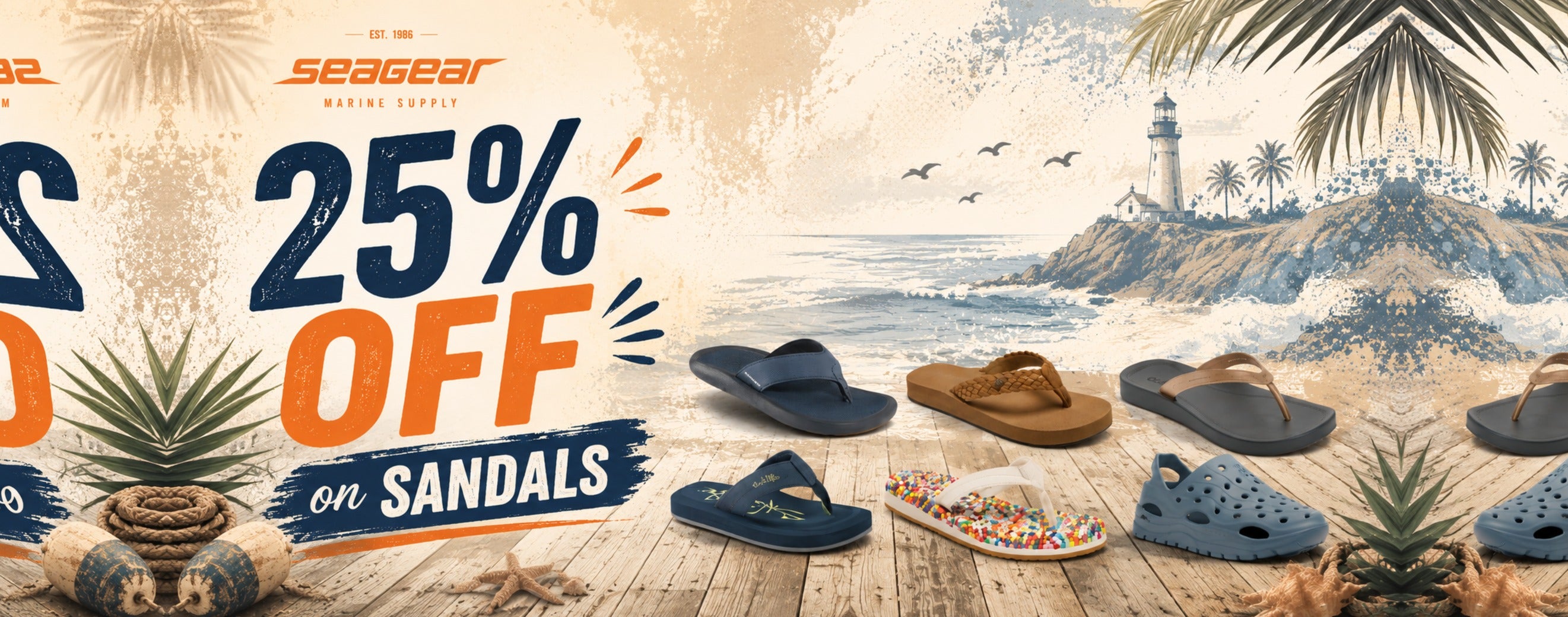 25% off Slippers & Sandals — Sea Gear